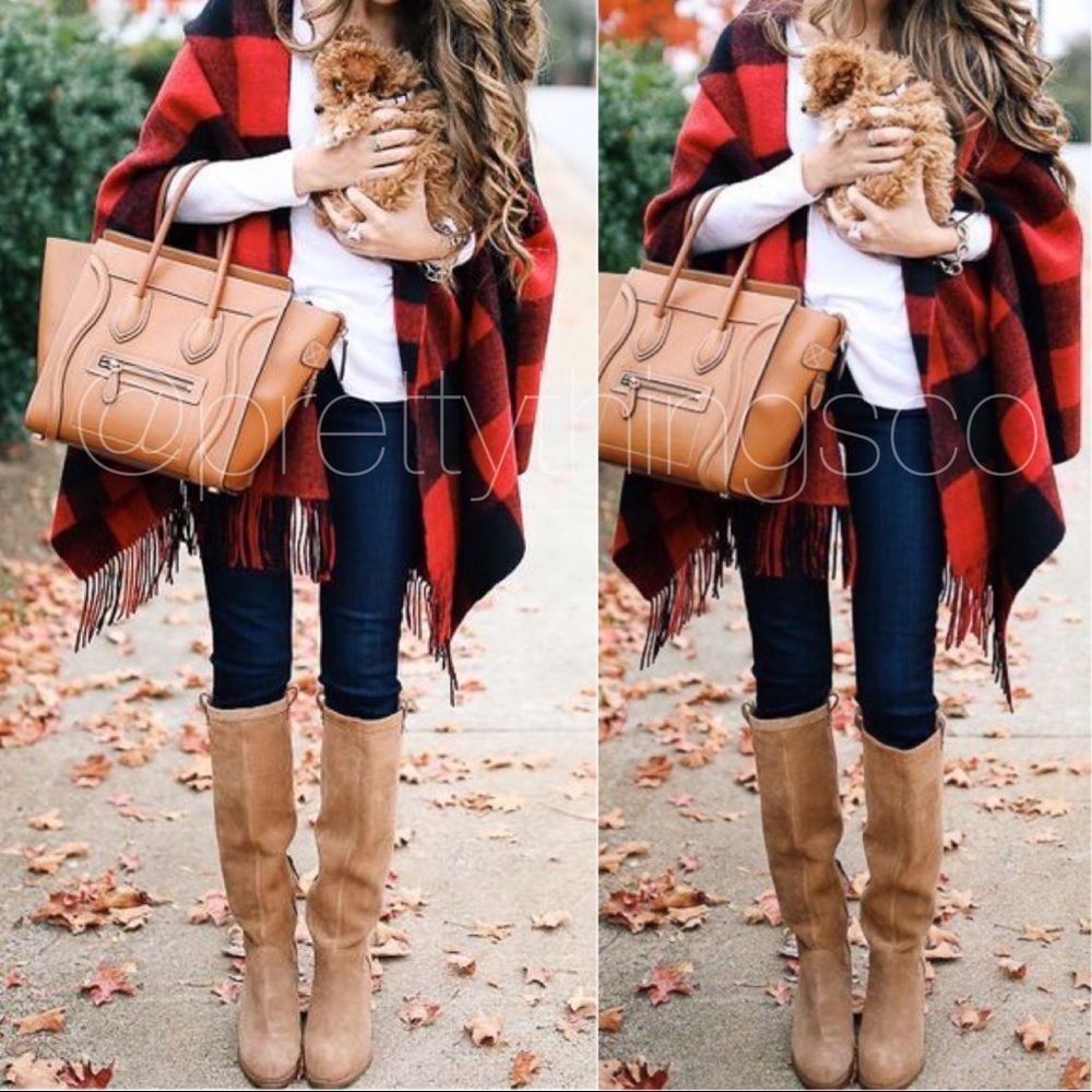 LILY Plaid Wrap/Poncho